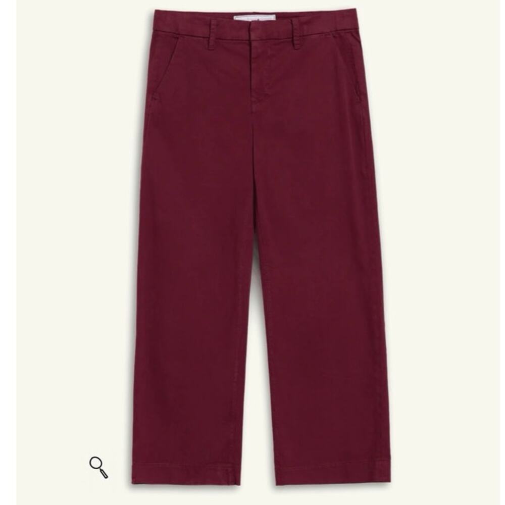 NWOT Frank & Eileen WESTPORT - The Italian Wide-Leg Chino in Scarlett SZ 6